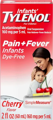 Infants' Tylenol - Medicina líquida para aliviar el dolor y reducir la fiebre, suspensión oral de acetaminofeno para dolor de garganta, dolor de