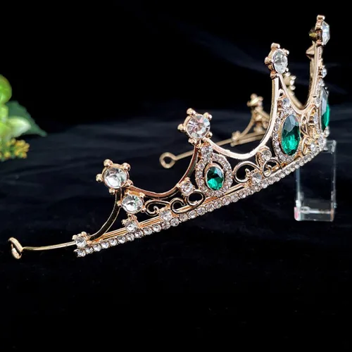 Miniatura 4 de Beaupretty Tiaras y corona para mujer con diamantes de imitación para boda, diadema de novia, disfraz de Halloween, color rojo, 1 recuento