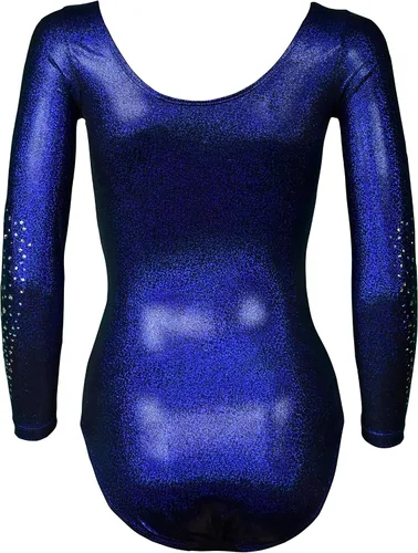 Miniatura 4 de Look-It Activewear Leotardo de manga larga azul medianoche para niñas y mujeres