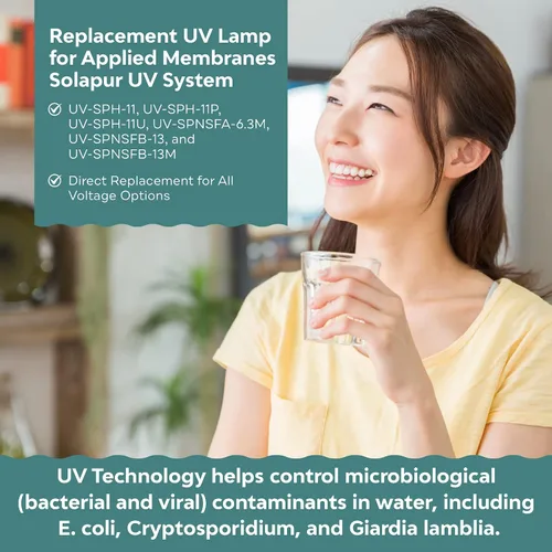 Miniatura 2 de APPLIED MEMBRANES INC. Bombilla de repuesto para filtro de agua UV-Light, compatible con UV-SPH-11-L Solapur Ultraviolet Systems, 32.3 pulgadas