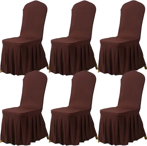 Miniatura 19 de Dimatic Juego de 2 fundas elásticas para sillas de comedor, fundas Parsons con falda, de elastano súper ajuste, funda protectora de asiento para Azul