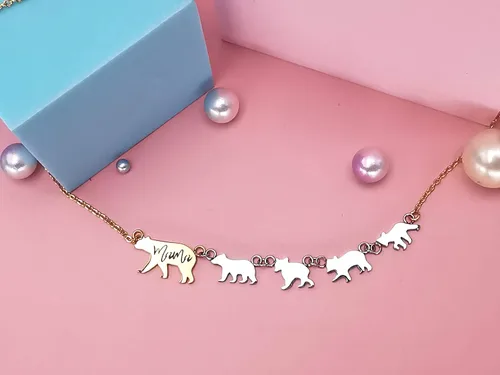 Miniatura 4 de Sweet Family - Collar con colgante para mamá y oso bebé, regalo para ella, mamá, madre, regalo para ella, Acero inoxidable, no conocido