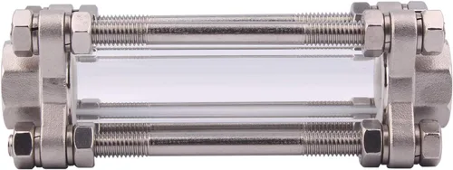 Miniatura 2 de DERNORD Vidrio de visión en línea con rosca hembra, flujo sanitario de vista recta, construcción en SUS316, 1/2" NPT hembra
