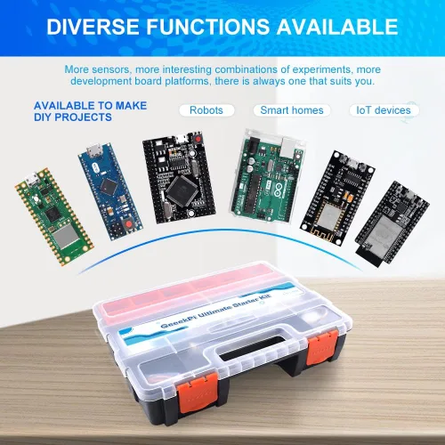 Miniatura 3 de GeeekPi Ultimate Starter Kit viene con Raspberry Pi Pico w, UNO R3, Mega2560, ESP32-WROVER, módulo de placa de sensor ESP8266 para principiantes