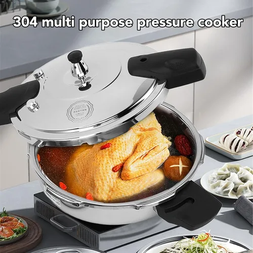 Miniatura 5 de Fdit Olla a presión de acero inoxidable Cocina eficiente Diseño multifuncional Conducción rápida de calor Estufas de gas eléctricas de doble