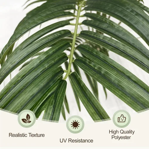 Miniatura 4 de Palmera artificial de 4 pies para interior, palmera paradisiaca tropical falsa en maceta con diseño de corteza real, palmera de areca sintética