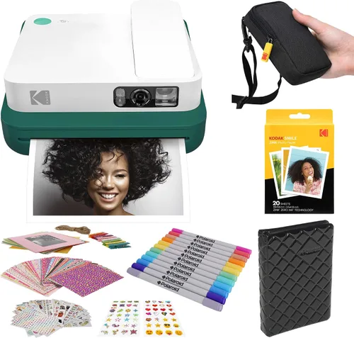 Miniatura 18 de Zink KODAK Smile - Cámara instantánea digital clásica para papel fotográfico Zink de 3.5 x 4.25 pulgadas, Bluetooth, imágenes de 16MP (rojo)