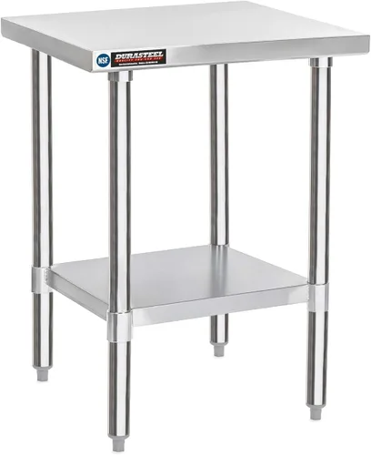 Miniatura 58 de DuraSteel Carrito de acero inoxidable NSF de 30 x 72 pulgadas, mesa de preparación de alimentos resistente con estante inferior, isla de cocina
