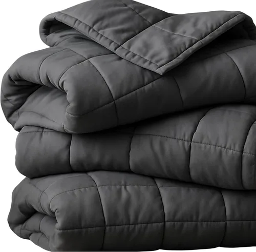 Miniatura 15 de HomeSmart - Manta con peso tamaño King de 20 libras, suave, gruesa, pesada, se adapta a camas estándar y California King, color negro
