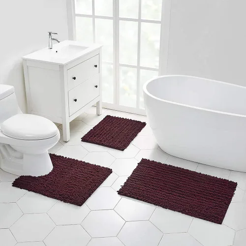 Miniatura 137 de Walensee Alfombra de baño antideslizante (24x17 pulgadas, rosa polvoriento) absorbente de agua, súper suave, lanuda de felpilla, lavable a máquina