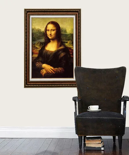 Miniatura 2 de ELITEART - Mona Lisa por Leonardo DaVinci Reproducción de pintura al óleo Giclée Wall Art Impresiones en lienzo - Tamaño enmarcado: 26 x 36 pulgadas