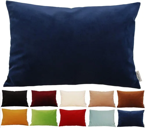 Miniatura 91 de TangDepot - Funda de almohada lisa de terciopelo, funda de cojín supersuave de lujo, muchas opciones de colores y tamaños