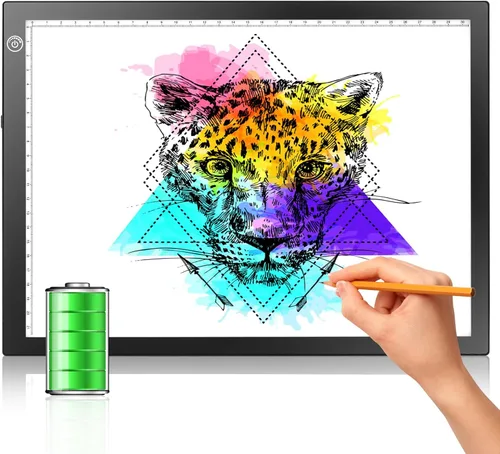 Miniatura 13 de LitEnergy A3 Caja de Luz LED para Calcar, Ultradelgada, con USB Ajustable, Luz LED Artcraft para Tatuajes, Transmisión, Bosquejos, Animación, Verde