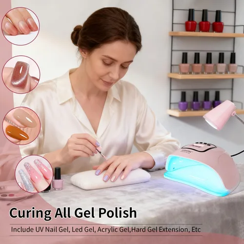 Miniatura 7 de JODSONE Lámpara de uñas U V rosa para esmalte de uñas de gel Luz de manicura con 4 temporizadores y sensor automático Secador de uñas Luz LED