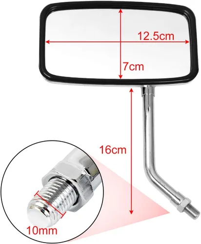 Miniatura 6 de Perno cromado de motocicleta universal para manillar retrovisor, espejos laterales para Harley Kawasaki Suzuki Aprilia Street Bike Cruiser Scooter