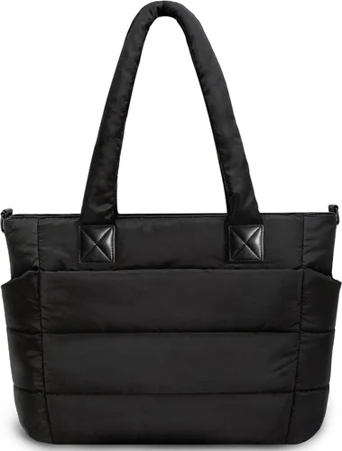 Miniatura 22 de Bolso de mano acolchado para mujer, bolso grande de enfermera, bolso de hombro con cremallera para trabajo y viajes