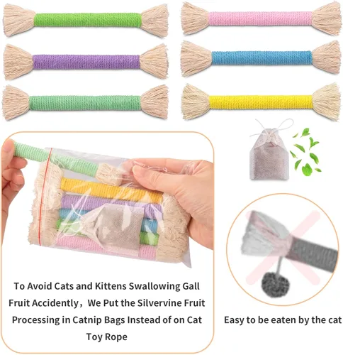 Miniatura 5 de Retro Shaw 6 piezas de juguetes para gatitos, cuerda para masticar, juguetes seguros para gatos de interior, juguete interactivo recargable
