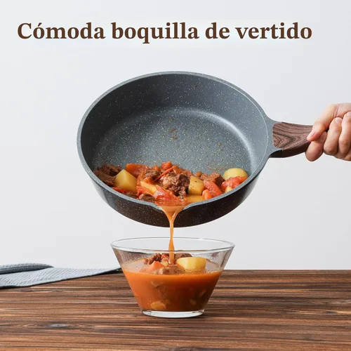 Miniatura 6 de SENSARTE Sartén Antiadherente, Sartén Profunda para Freír de 10/11/12 pulgadas, Sartén para Saltear con Tapa, Mango que se Mantiene Frío, Batería