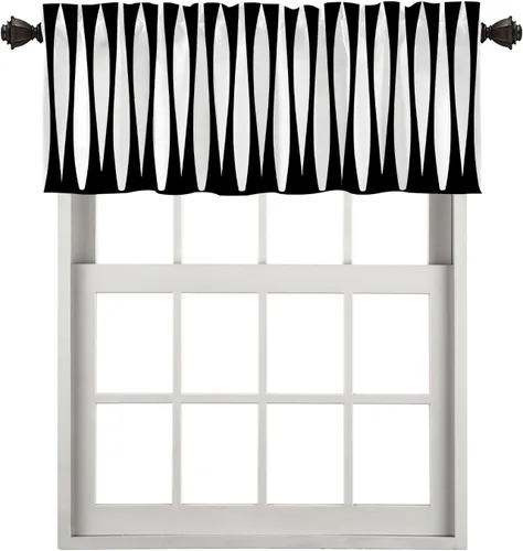 Miniatura 212 de Cortinas opacas de poliéster multicapa para cafetería, con diseño de diamantes, 2 unidades, 26 x 24 pulgadas
