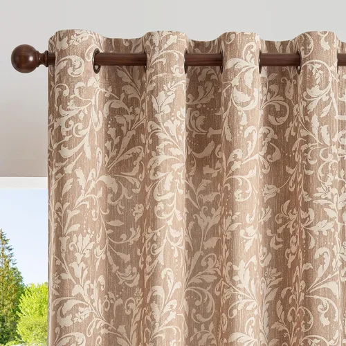 Miniatura 21 de jinchan Cortinas 80% opacas para dormitorio, cortinas con patrones geométricos para sala de estar, tratamientos de ventana para oscurecer