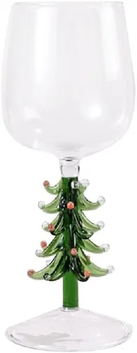 Miniatura 9 de Taza de vidrio 3D con figura de árbol de Navidad dentro de vidrio sin tallo para vino agua leche copa de vidrio para beber copa