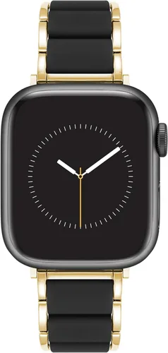 Miniatura 9 de Anne Klein Silicone Fashion Bracelet for Apple Watch, Secure, Adjustable, Apple Watch Replacement Band, Fits Most Wrists Negro/Oro rosa