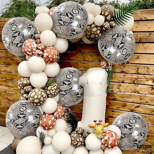 Miniatura 7 de KatchOn, Globos de serpiente para decoraciones de fiesta de serpientes, grandes de 22 pulgadas, paquete de 6, globos redondos 4D con estampado