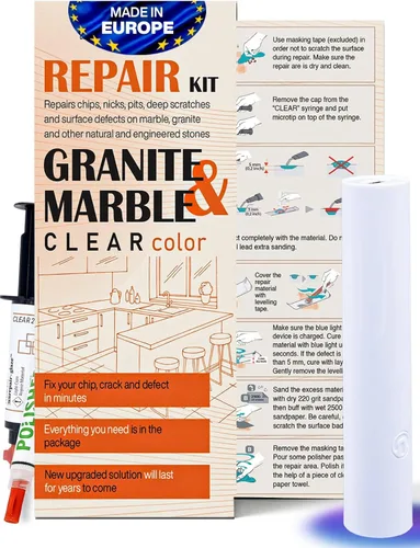 Miniatura 10 de UBA - Kit de reparación de tuba y piedra negra (rojo, negro y transparente) - Ideal como kit de reparación de granito, funciona muy bien como kit