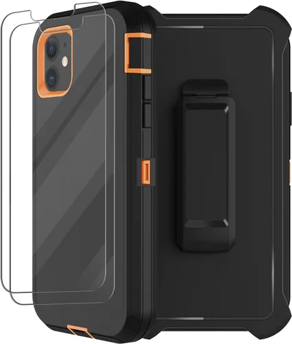 Miniatura 9 de Funda para iPhone 11 con clip para cinturón, 2 protectores de pantalla, [grado militar] de servicio pesado, cobertura completa, resistente a prueba