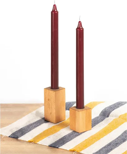 Miniatura 6 de CANDWAX Bordeaux - Velas cónicas de 12 pulgadas, rectas, sin perfume, velas largas de combustión lenta, sin goteo y sin humo Burdeos