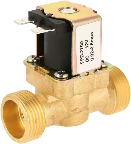 Miniatura 2 de Válvula de cierre de agua eléctrica normalmente cerrada, válvula magnética de solenoide eléctrico de latón, válvula de interruptor de entrada