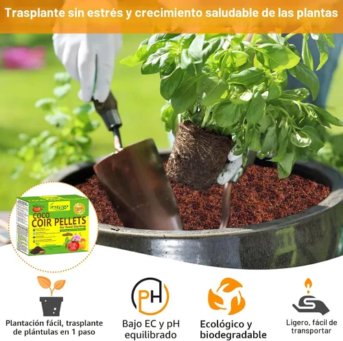 Miniatura 4 de Legigo 50 Pz 30mm de Fibra de Coco en Pellets para Mezcla de Suelo de Inicio de Semillas - Pods de Suelo de Fibra de Coco Orgánico para Plántulas
