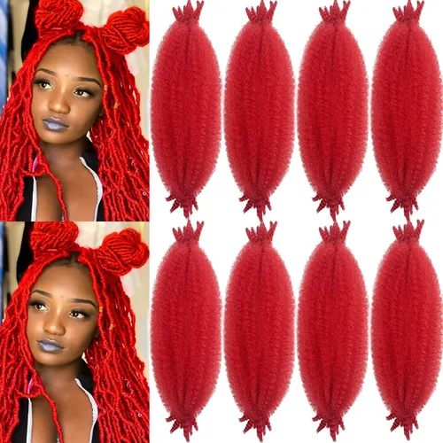 Miniatura 13 de Cabello afro Twist morado degradado de 16 pulgadas, cabello Marley pre-separado para rastas suaves, cabello trenzado Marley Twist Ombre Kinky Spring