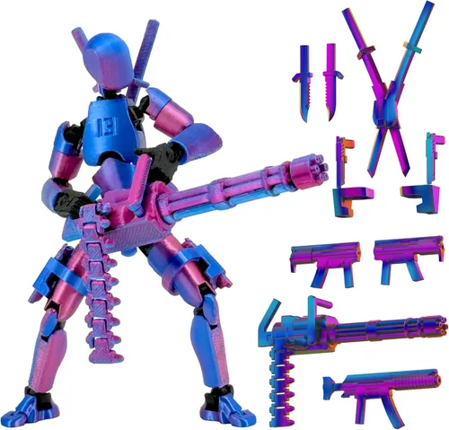 Gatling Gun T13 Titan 13 Juego de Figuras de Acción【Ensamblado】, Figura de Acción de Robot Impresa en 3D robo 13 Juguetes Fidget de Acción Figura