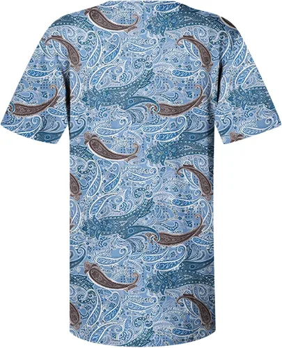 Miniatura 4 de Womens Vintage Printed Hide Belly Button Henley Tunics Tops Women's Short Sleeve V Neck Flowy Summer Shirts Pullover