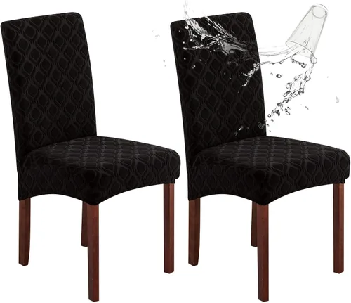 Miniatura 44 de Genina Fundas impermeables para sillas de comedor, fundas elásticas de jacquard para sillas de comedor, extraíbles y lavables, protector de silla