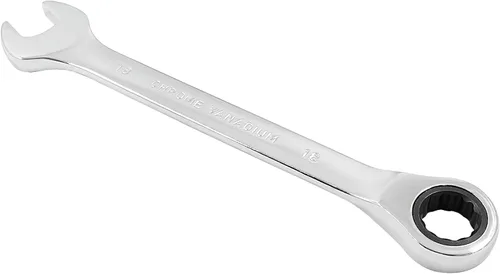 Miniatura 8 de Jiozermi Llave combinada de trinquete de 0.354 in, llave de trinquete métrica de 72 dientes SAE 12 puntos de trinquete de caja terminada herramientas