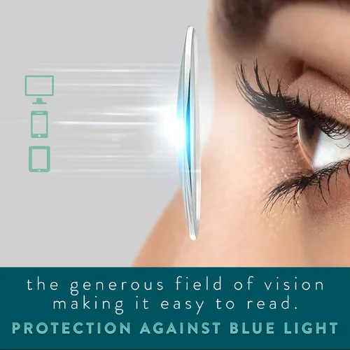 Miniatura 3 de Gafas de lectura de dos tonos azul de gran tamaño para mujer, para lucir elegante, marcos de anteojos de lectura de gran tamaño para mujer, anteojos