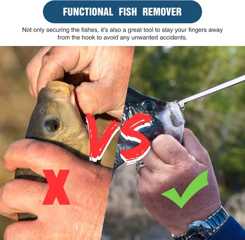 Miniatura 3 de 2 piezas de acero inoxidable removedor de anzuelos de pesca extractor de agua dulce y agua salada Hooker Tool 11-1/2 pulgadas