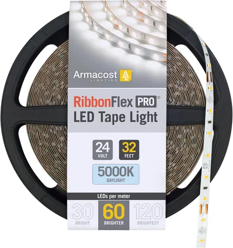 Miniatura 24 de Armacost Lighting RibbonFlex Pro 136230 - Tira de luces LED blancas de 24 V, 120 LED/m, 2700K, 16.4 pies