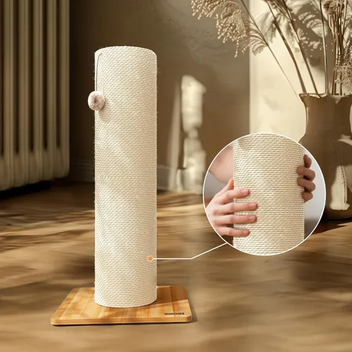 Miniatura 2 de KAMABOKO Rascador para gatos de 29.5 pulgadas, poste rascador de sisal natural de 7.5 pulgadas de diámetro ultra grande, resistente a los arañazos