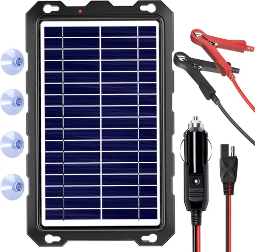 Miniatura 12 de SUNAPEX Carga de batería solar de 12 V: kit de panel solar portátil impermeable de 10 W - Cargador de batería de mantenimiento de batería