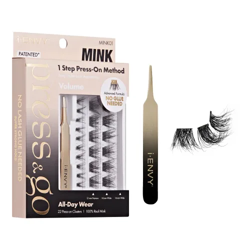 Miniatura 12 de i-ENVY - Pestañas autoadhesivas Press&Go, no necesitan pegamento, pestañas postizas de fácil aplicación, pestañas a presión de 1 paso, sin daños ni
