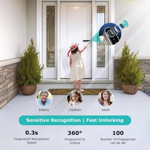 Miniatura 8 de 【Actualización】Cerradura inteligente CATCHFACE, cerradura de puerta con huella dactilar TTLock, pomos de puerta inteligentes, manijas de puerta