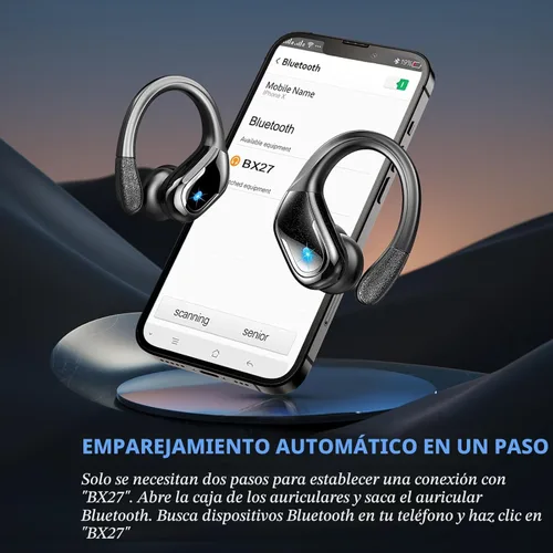Miniatura 7 de Auricular Inalámbrico, Auriculares Bluetooth 5.4 de 75Hrs IP7 Impermeables para Deporte, Auriculares Inalámbricos para Correr con ENC Cancelación