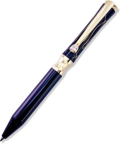 Miniatura 5 de LACHIEVA LUX Bolígrafo de metal ejecutivo de cristal negro elegante con recambios P900M hechos en Alemania, instrumentos de escritura de lujo y alta