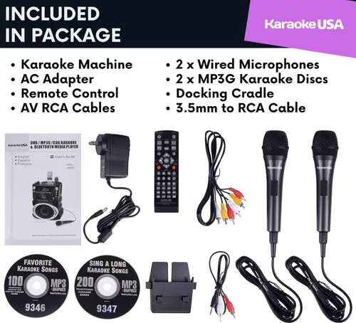 Miniatura 6 de Karaoke USA Sistema de karaoke portable GF839, color negro, talla única