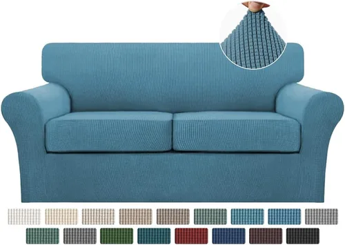 Miniatura 145 de Turquoize 2 fundas para sillas de sala de estar, funda de sofá con fundas de cojín individuales, funda de muebles para sillas (silla, beige biscotti)