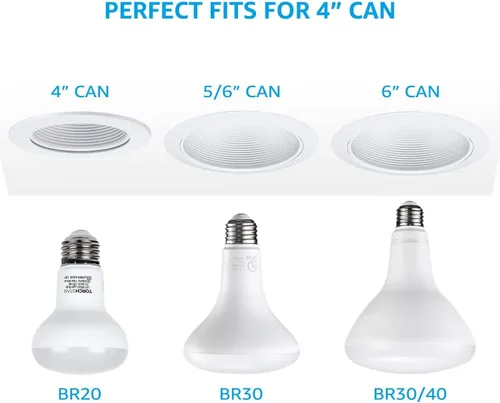 Miniatura 5 de TORCHSTAR Bombillas LED BR20, luz de inundación para interiores R20, regulable, 7.5 W (50 W equivalente), UL y Energy Star, 4000 K blanco frío, base