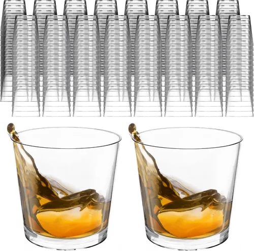 Miniatura 6 de DecorRack Vasos de chupito de 1 oz, 80 vasos de chupito de plástico duro transparente, vasos desechables para fiesta, mini vasos de chupito